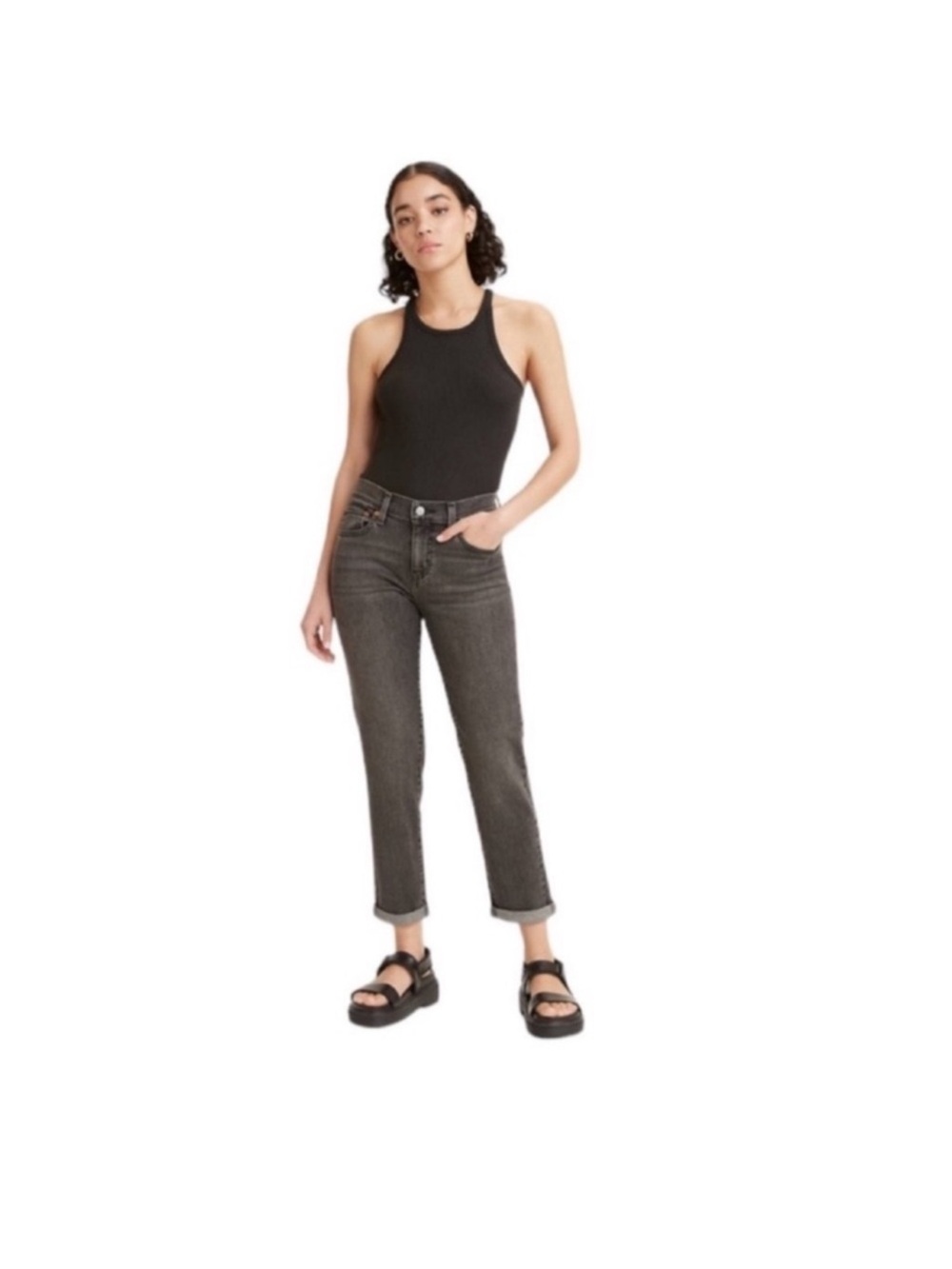 Levi’s NWT washed black neutral normcore denim cotton boyfriend jean size 30